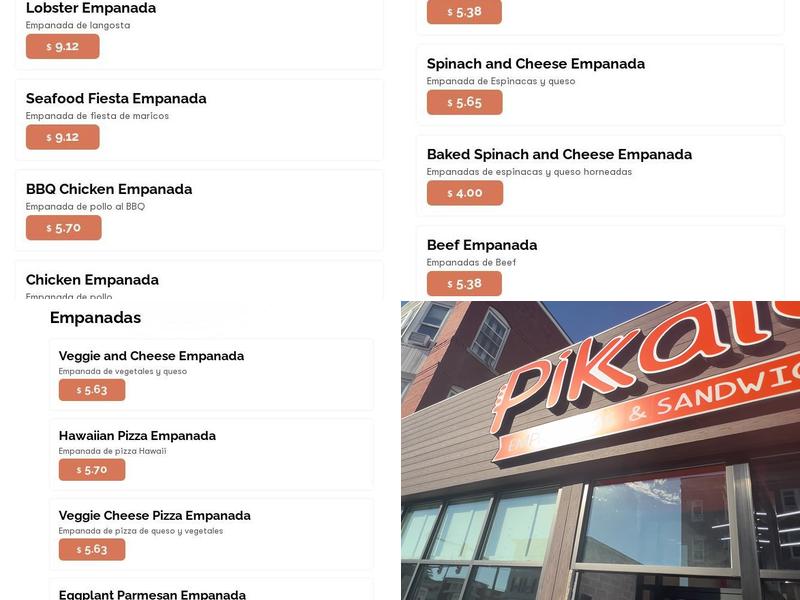 Pikalo Empanadas Menu