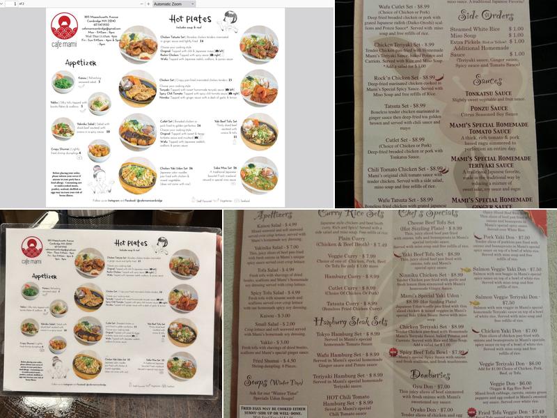 Cafe Mami Menu