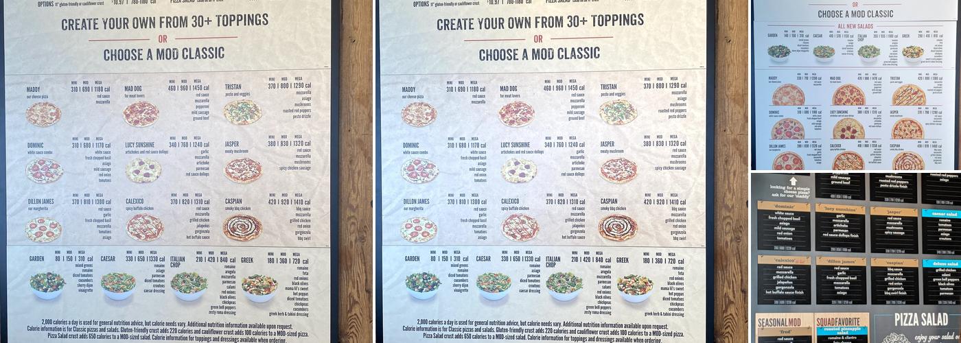 MOD Pizza Menu