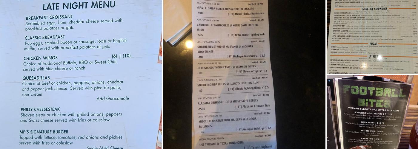 Michael Patrick's Sports Bar Menu