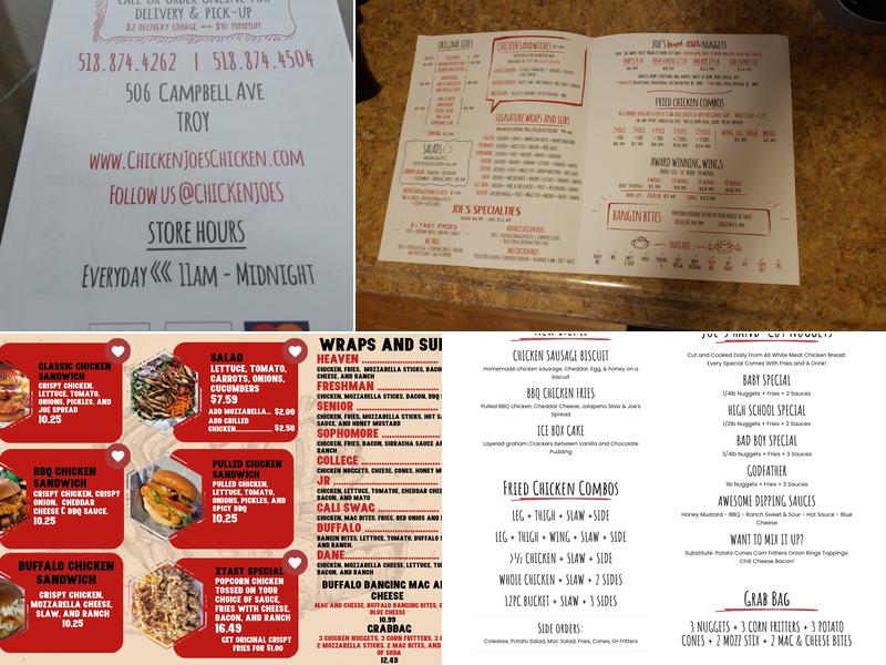 Chicken Joe's Menu