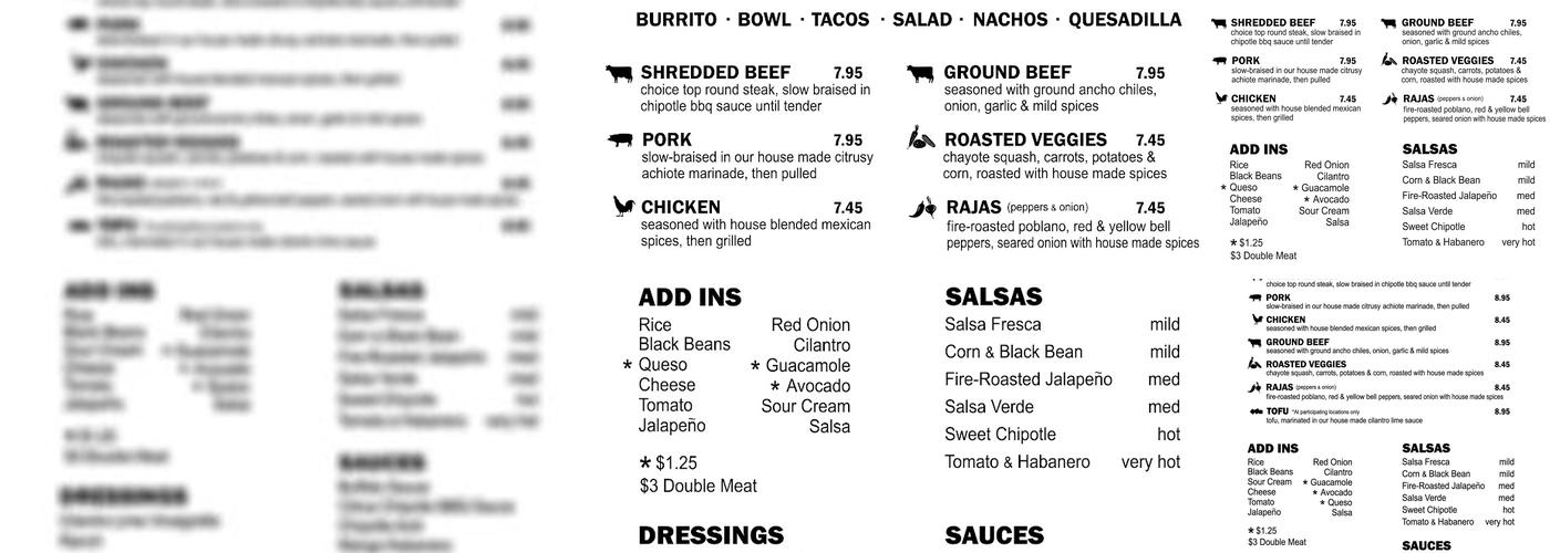 Salsa Fresca Mexican Grill Menu