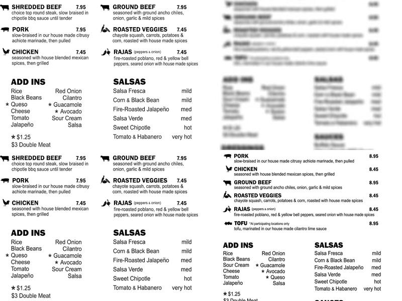Salsa Fresca Mexican Grill Menu