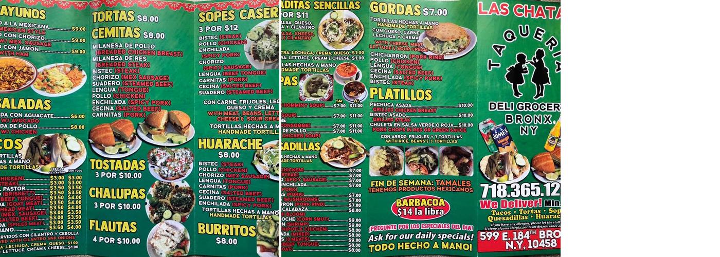 Las Chatas Menu