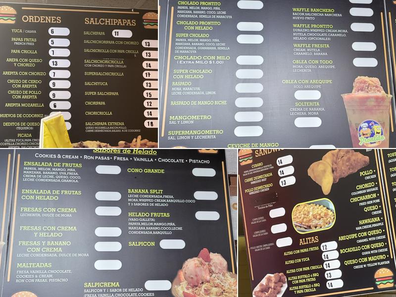 Prontito Menu