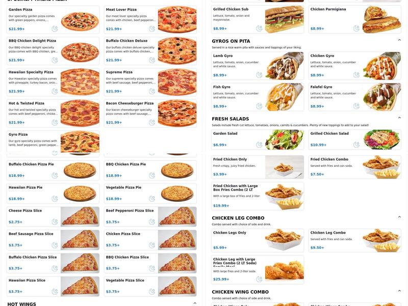 New Texas Fried Chicken & Pizza (Halal) Menu