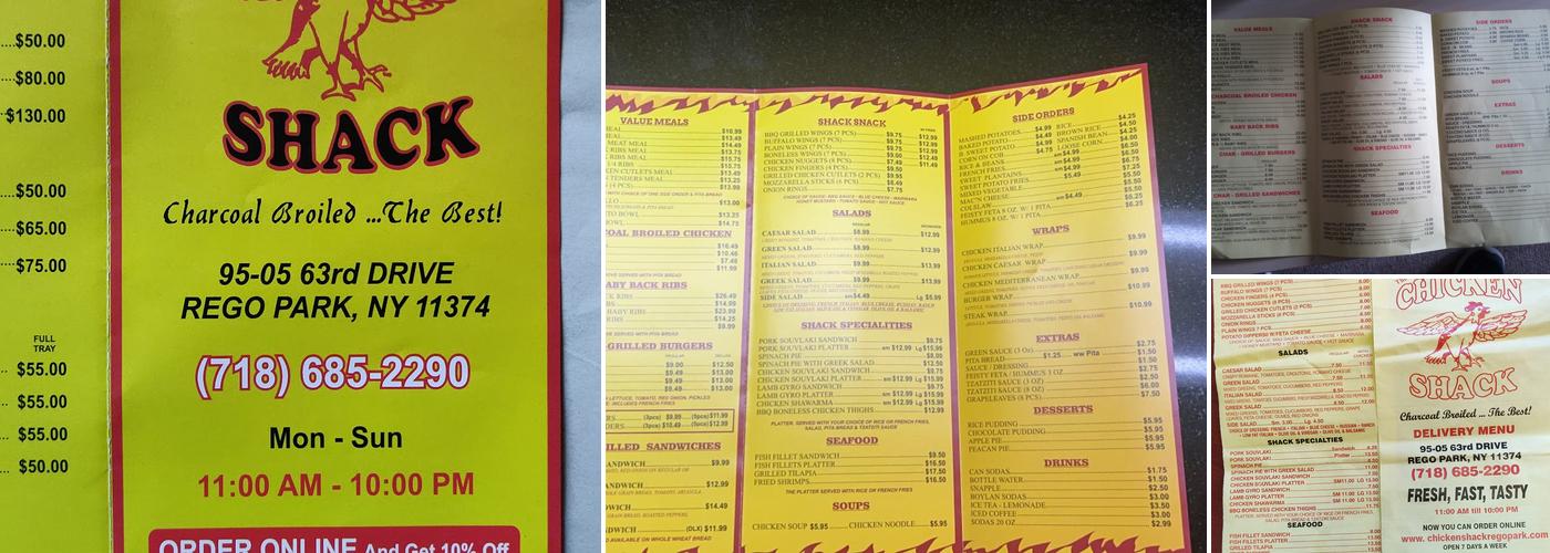 The Chicken Shack Rego Park Menu