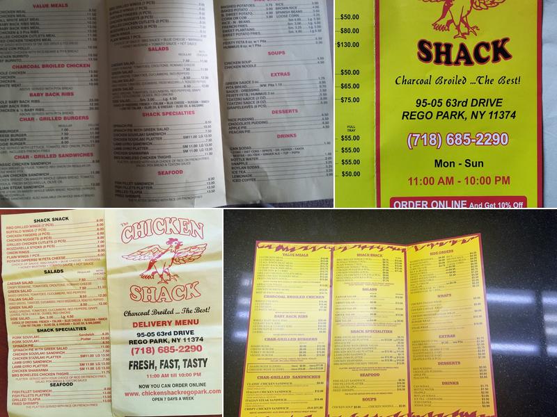 The Chicken Shack Rego Park Menu