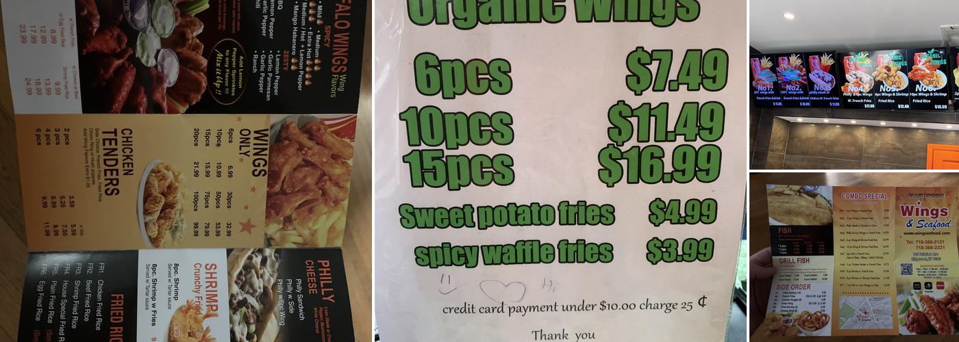 Wings & Seafood Menu