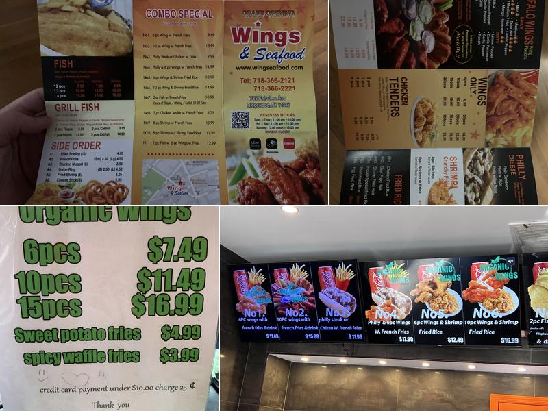Wings & Seafood Menu