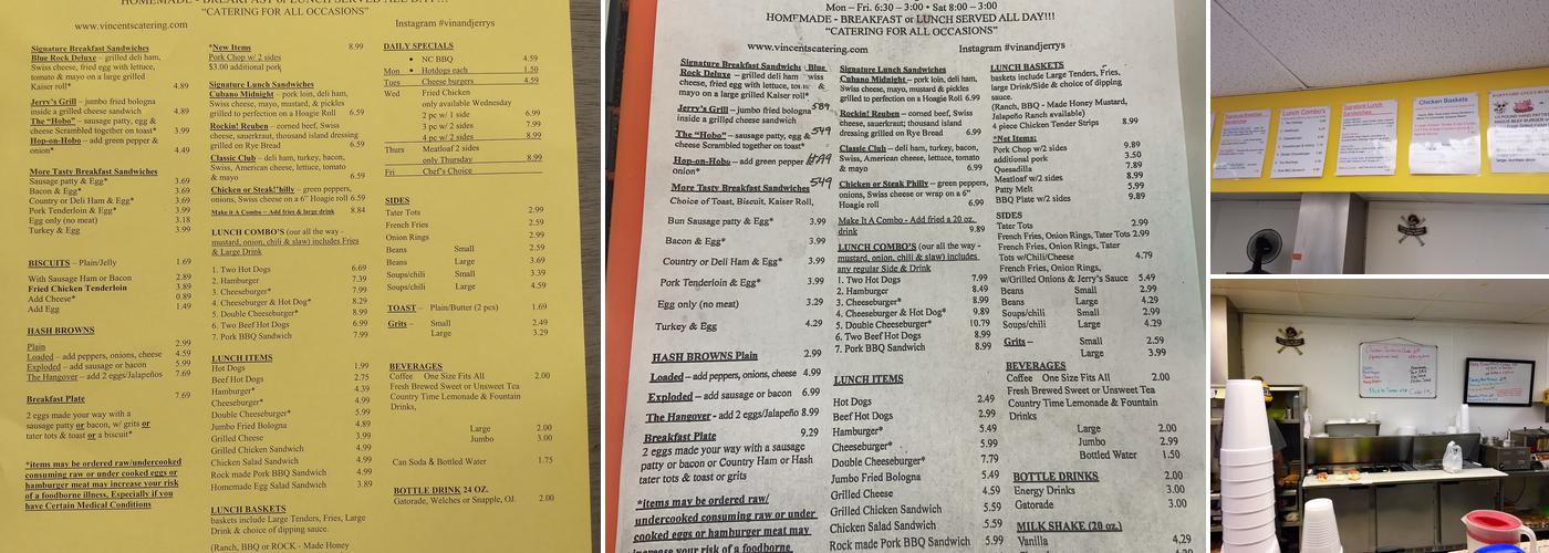 Jerry's Grill Menu