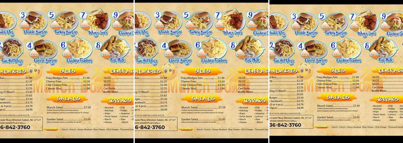 Munch Box Menu