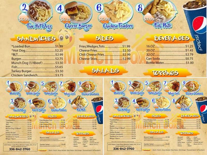 Munch Box Menu