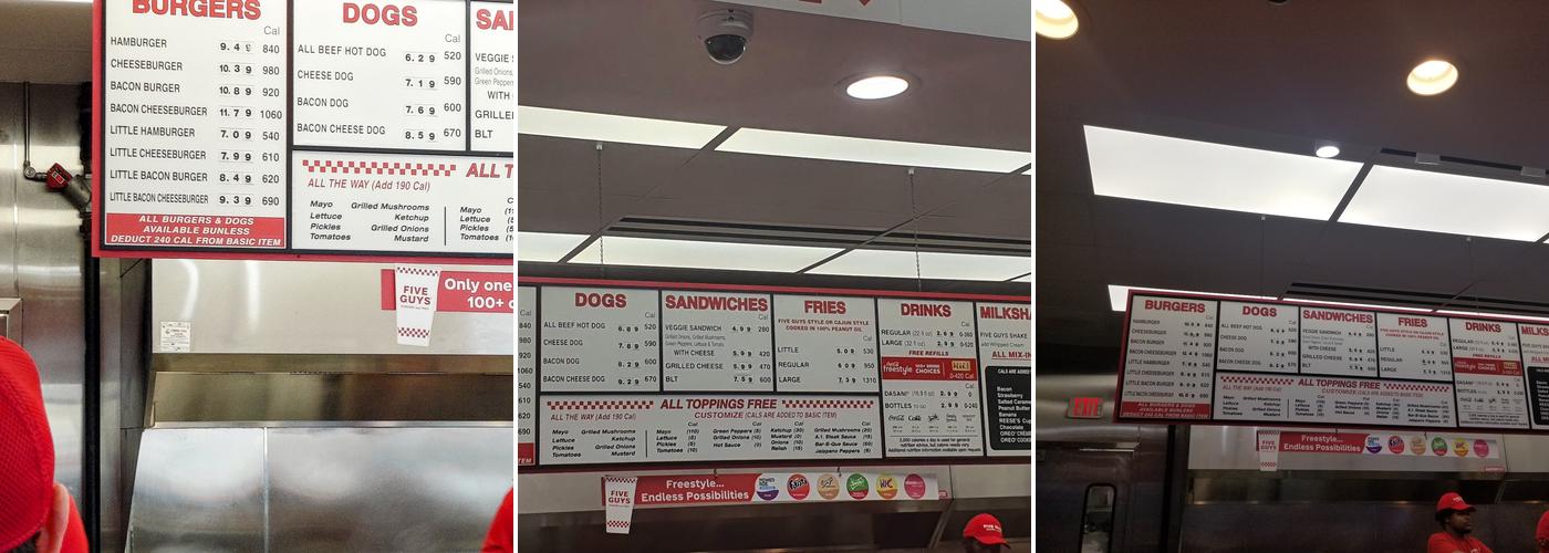 Five Guys Menu