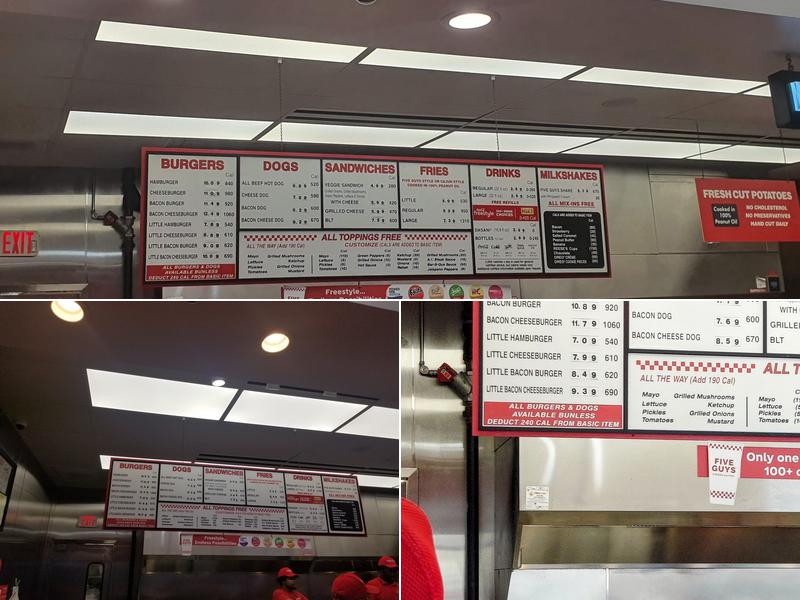 Five Guys Menu