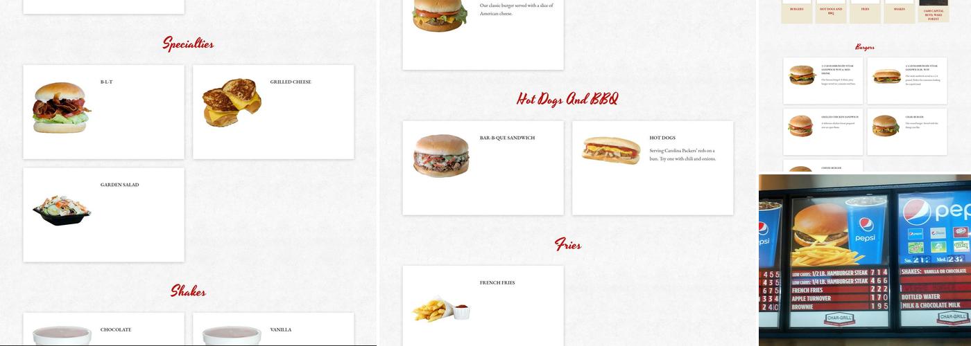 Char-Grill Menu