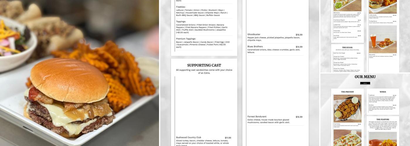 Barley and Burger Menu