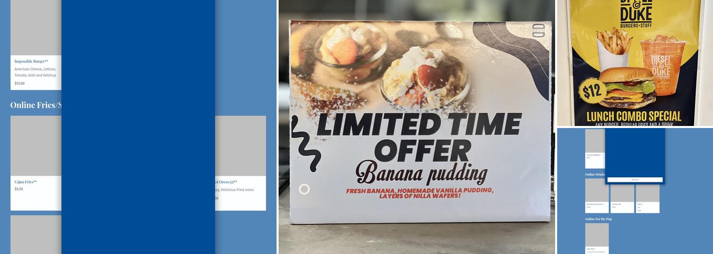 Diesel and Duke Menu