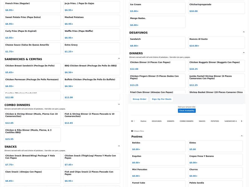 Chicken Holiday & Grill Menu