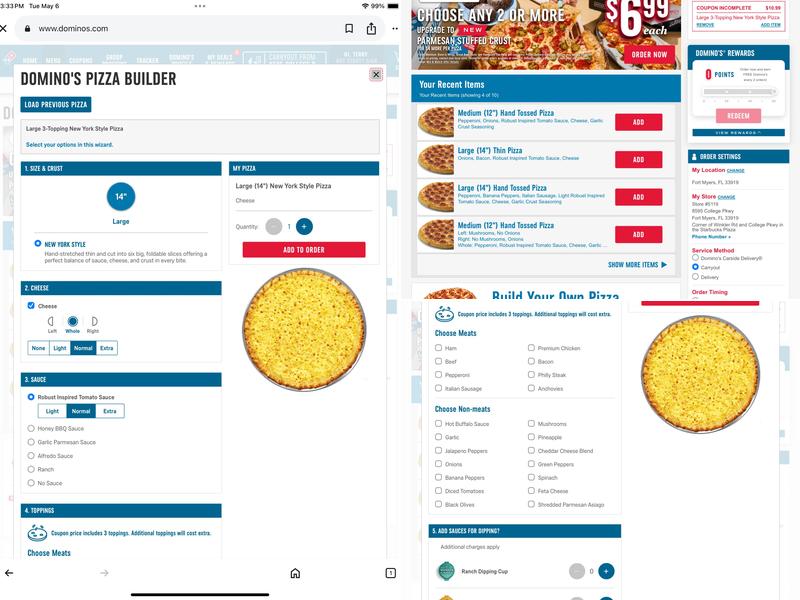 Domino's Pizza Menu
