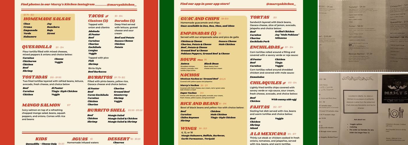 Marcy's Kitchen Menu