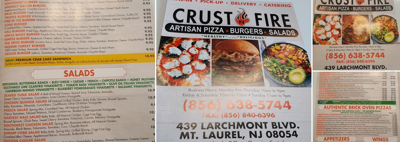 Crust N Fire Menu