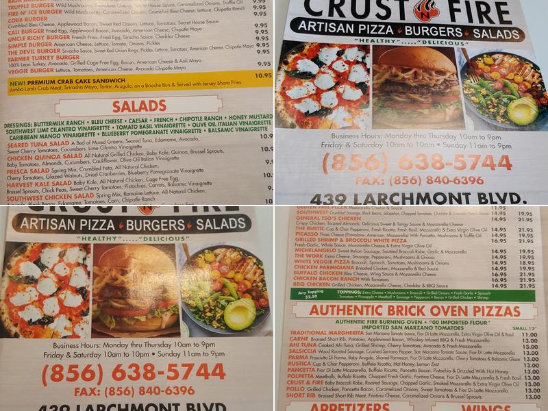 Crust N Fire Menu