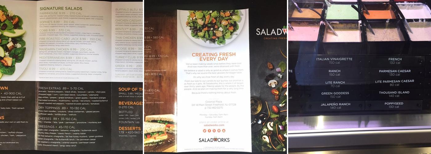Saladworks Menu