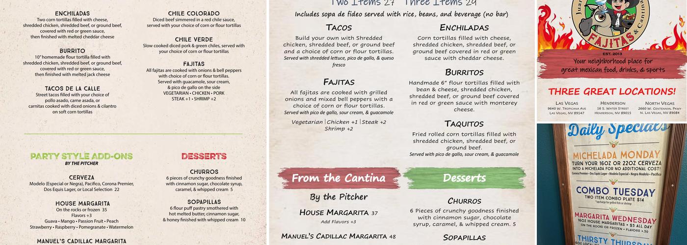 Juan's Flaming Fajitas & Cantina Menu