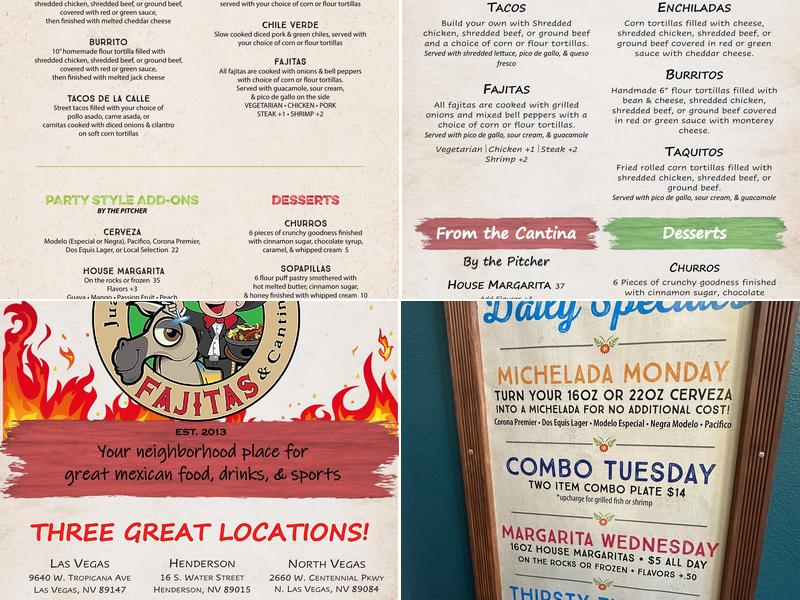 Juan's Flaming Fajitas & Cantina Menu