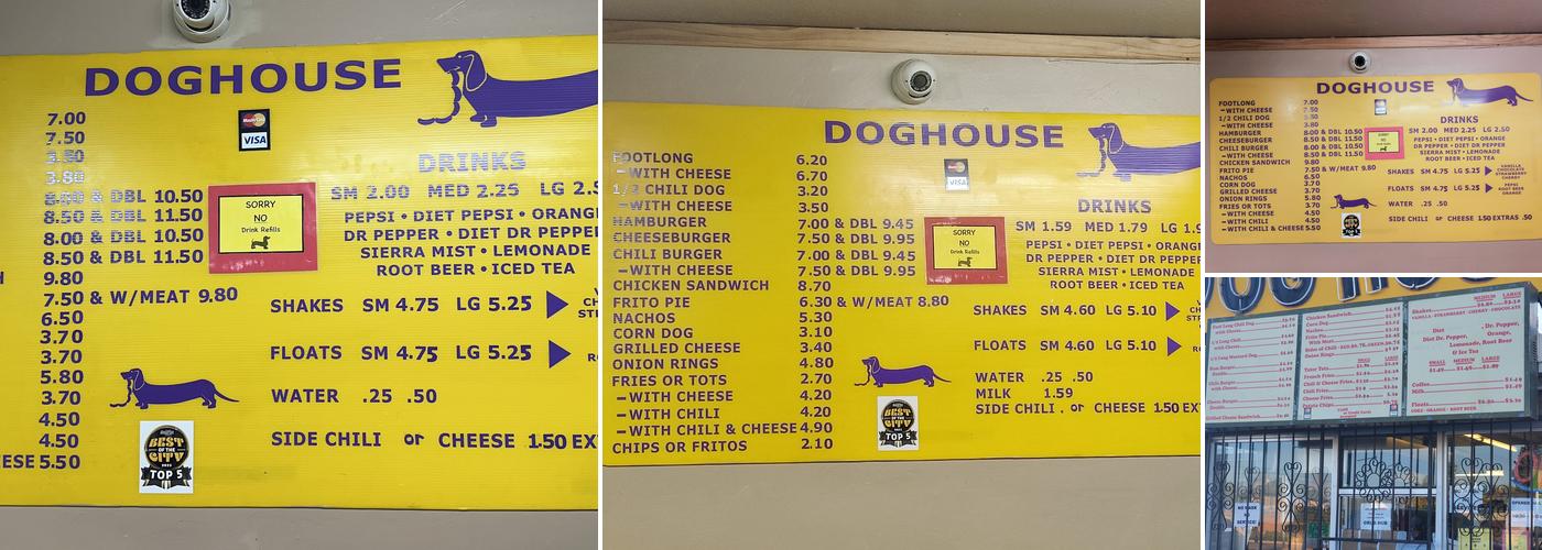 Dog House Drive In Menu