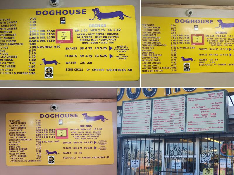 Dog House Drive In Menu