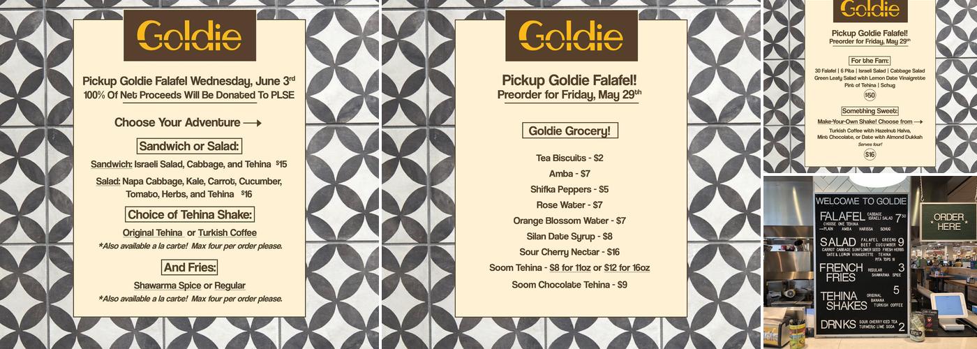 Goldie Menu