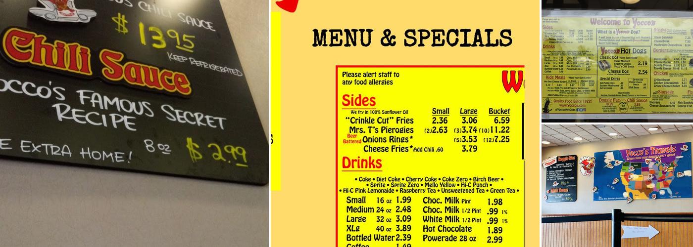 Yocco's The Hot Dog King Menu