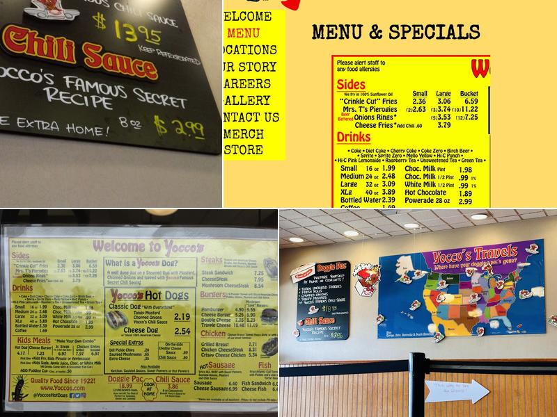 Yocco's The Hot Dog King Menu