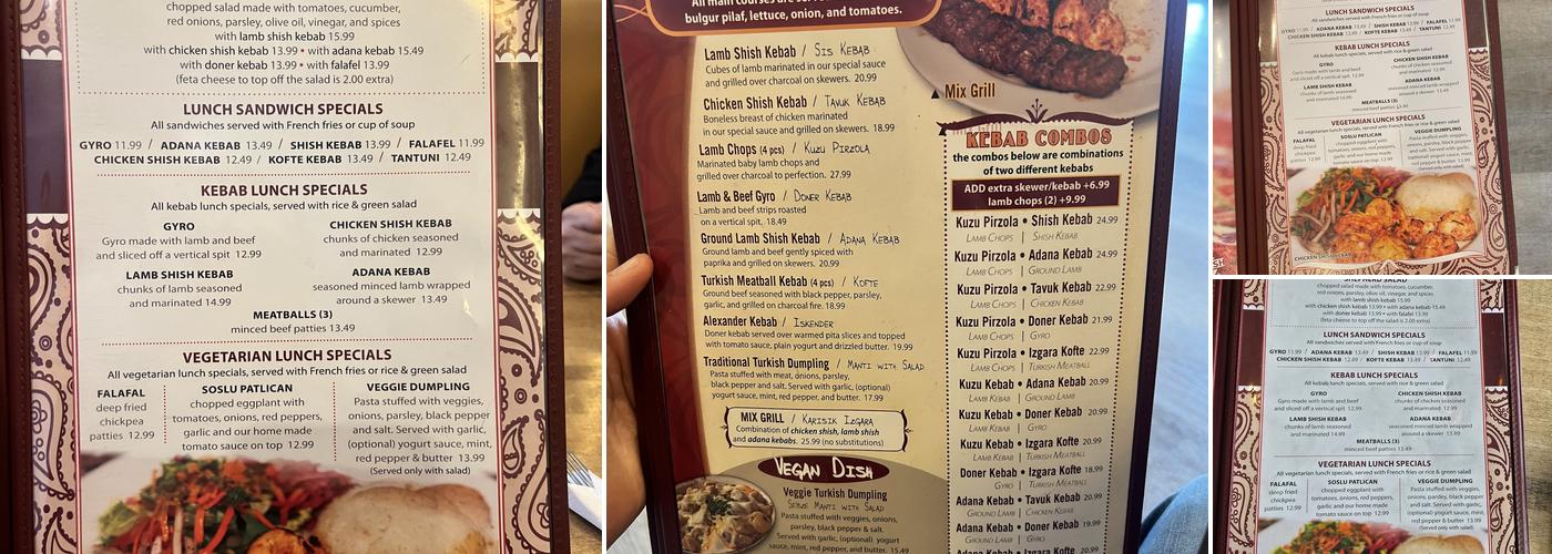 Anatolian Kitchen Menu