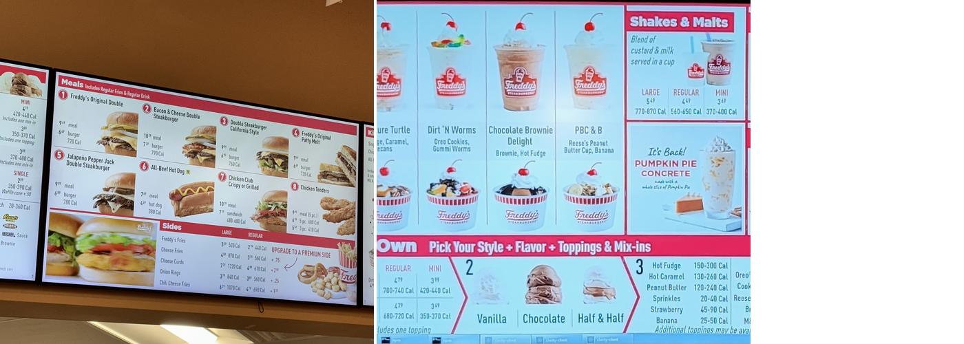 Freddy's Frozen Custard & Steakburgers Menu