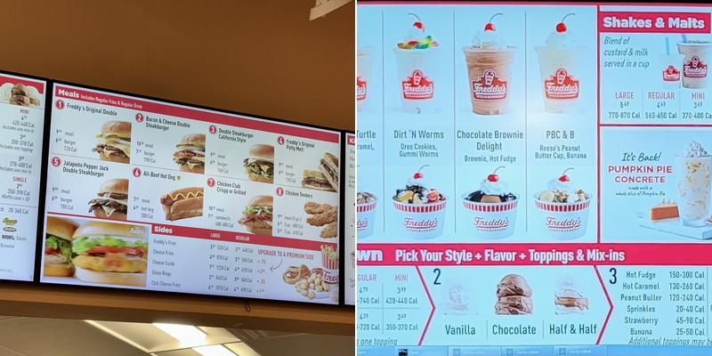Freddy's Frozen Custard & Steakburgers Menu