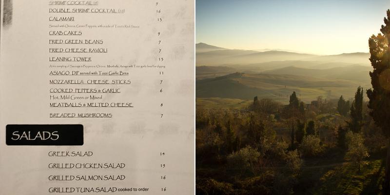 Tozzi's On 12th Menu