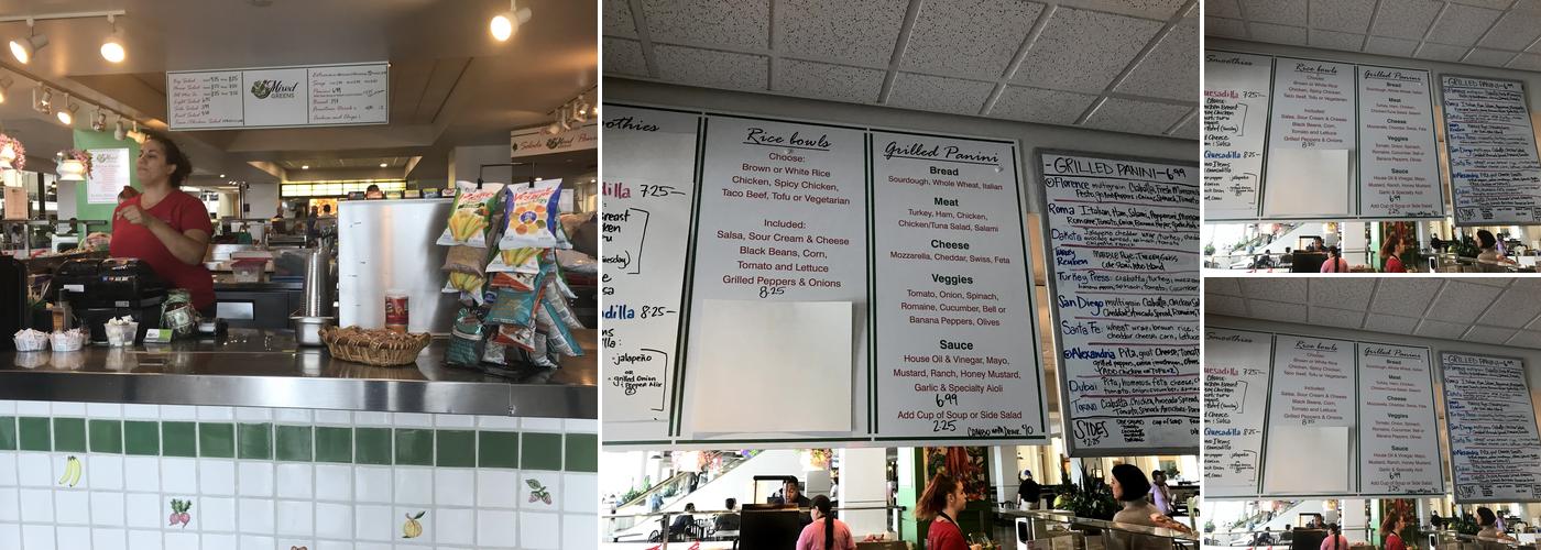 Mixed Greens Menu