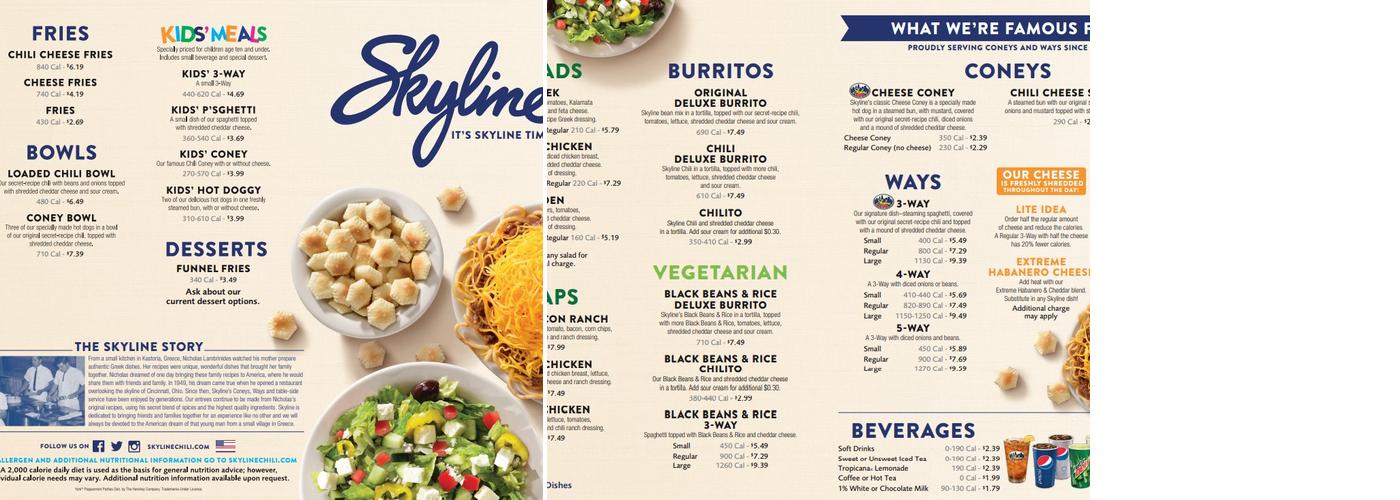 Skyline Chili Menu