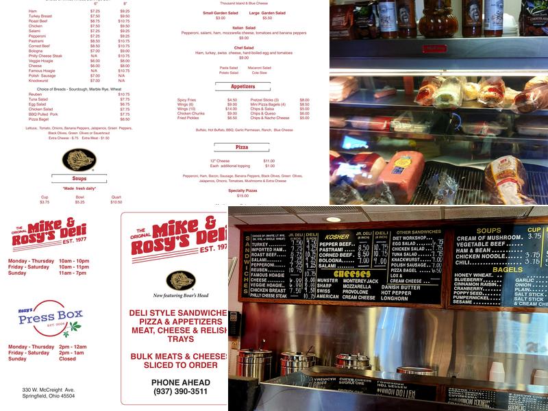 Mike And Rosy's Deli Menu