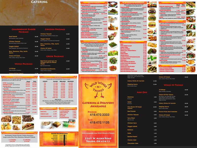 Wild Wings N Things Menu