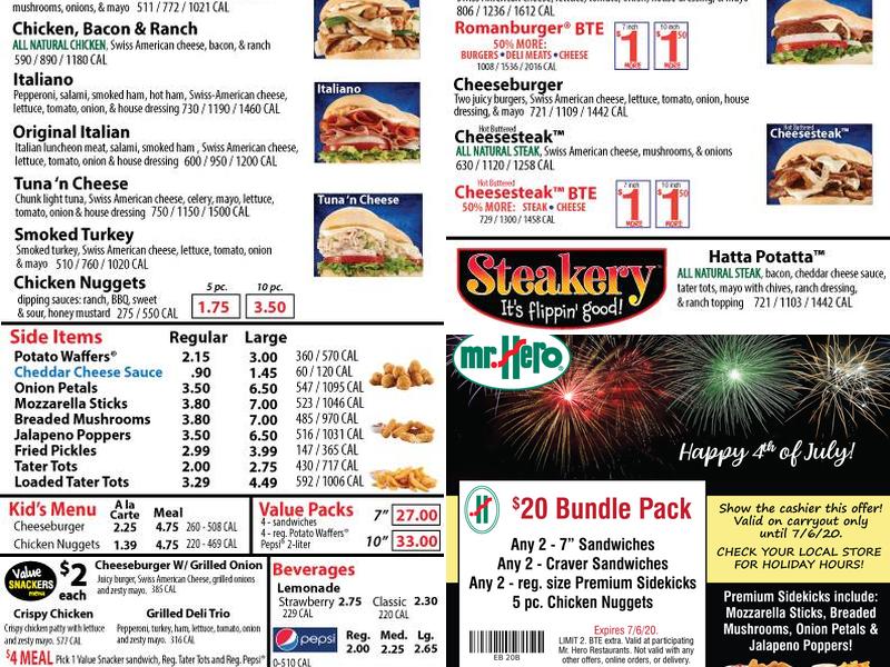 Mr. Hero Menu