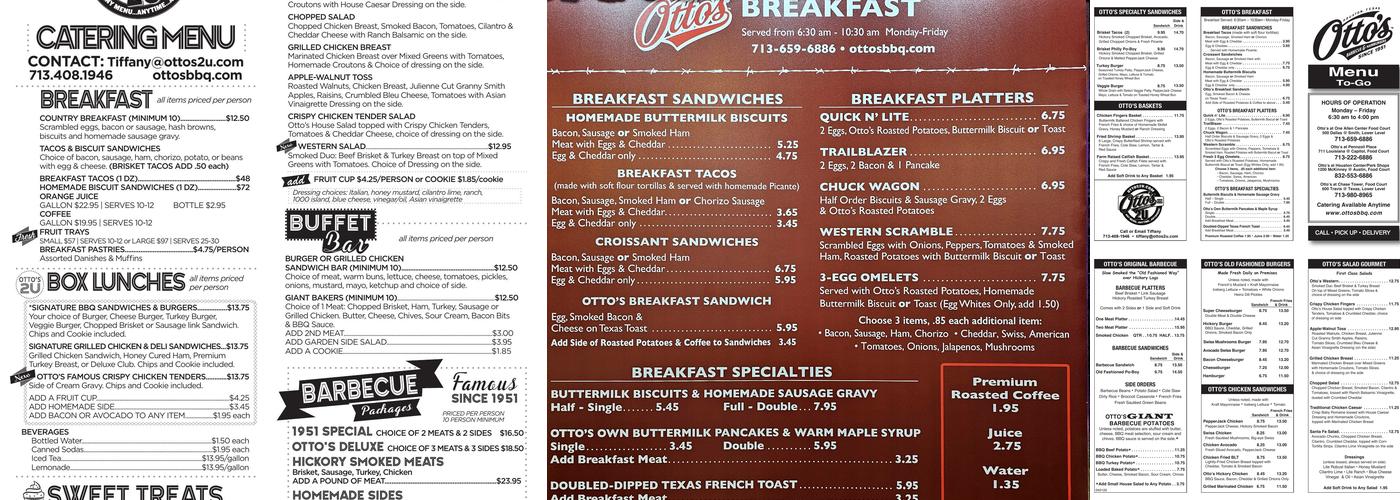 Otto’s Menu