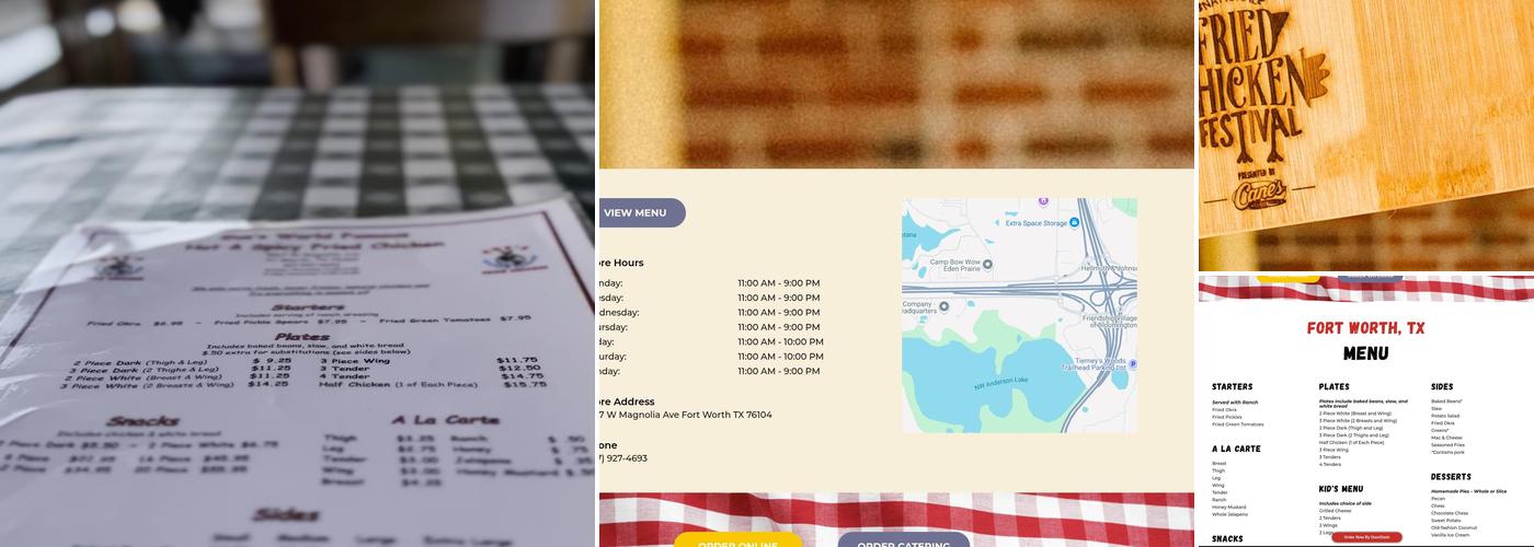 Gus’s World Famous Fried Chicken Menu