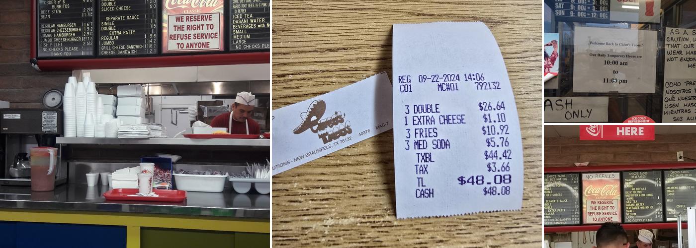 Chico's Tacos Menu