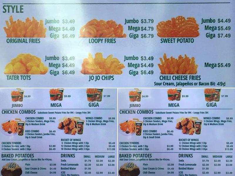 Potato Corner Menu