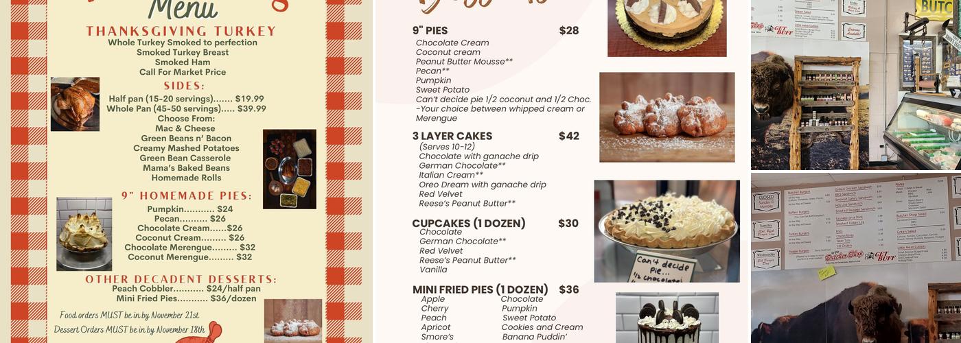 Ye Ole Butcher Shop Menu