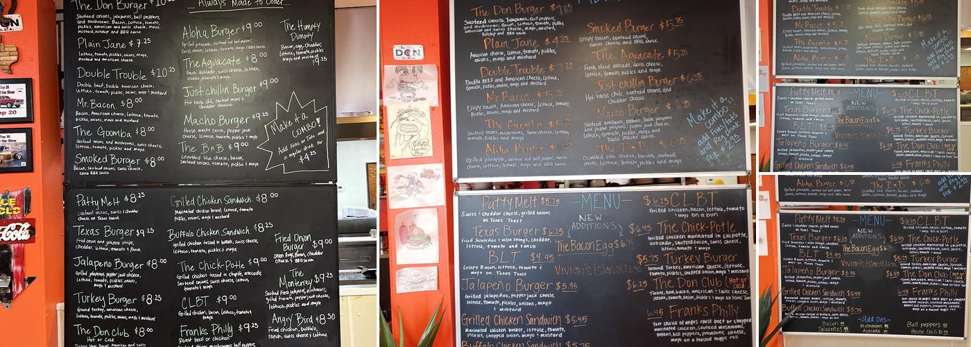 Don Burger Menu